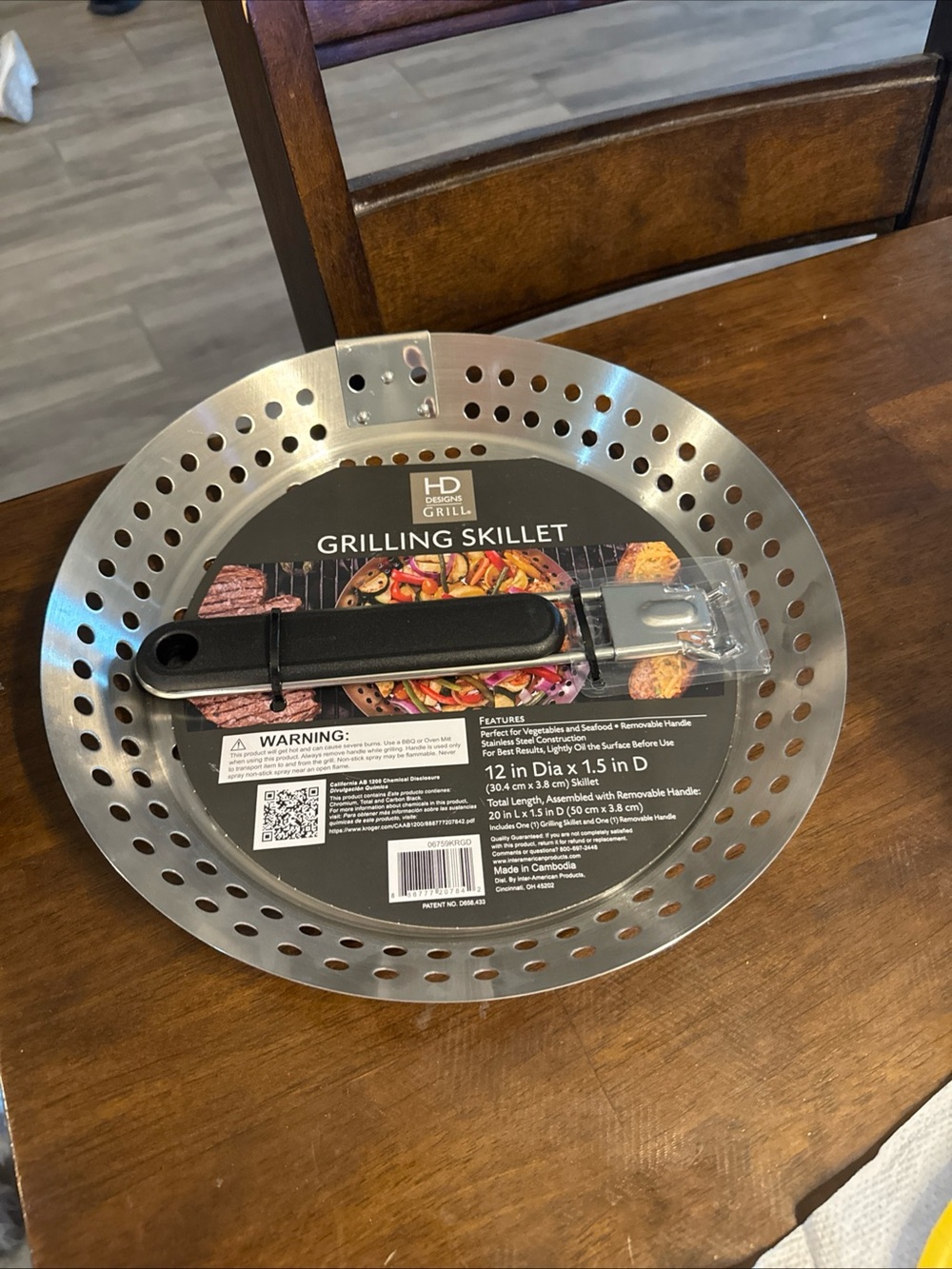Stainless Steel Grilling Skillet - Silver